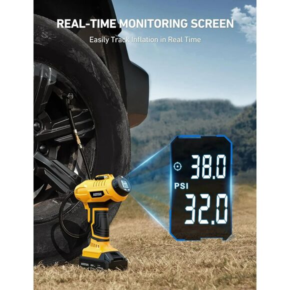 Cordless Tire Inflator Air Compressor 20V Rechargeable Battery Powered 160PSI - Picture 12 of 12